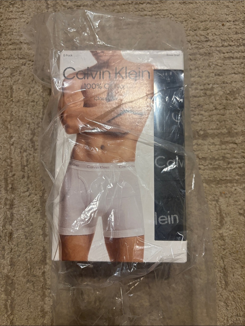 🛍 Calvin Klein Men’s S 5 Pack Boxer Briefs NEW Cotton Classic Black Blue Gray